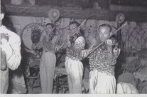 Miguel’s grandfather, Miguel Pol, playing the violin at the Tito’s terrace.